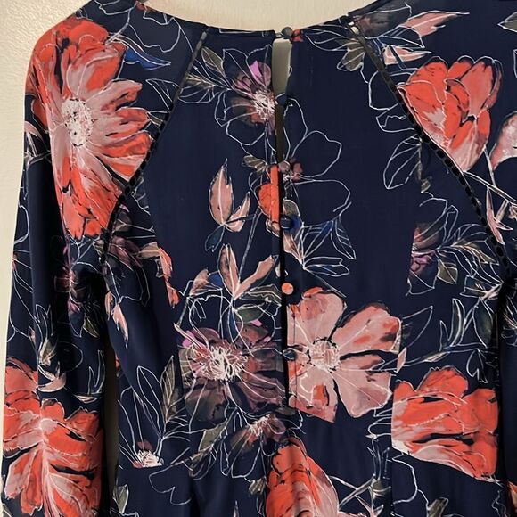 Free People Eyes On You Printed Dress In Navy Combo Mini Dress Size 0 - Picture 8 of 16